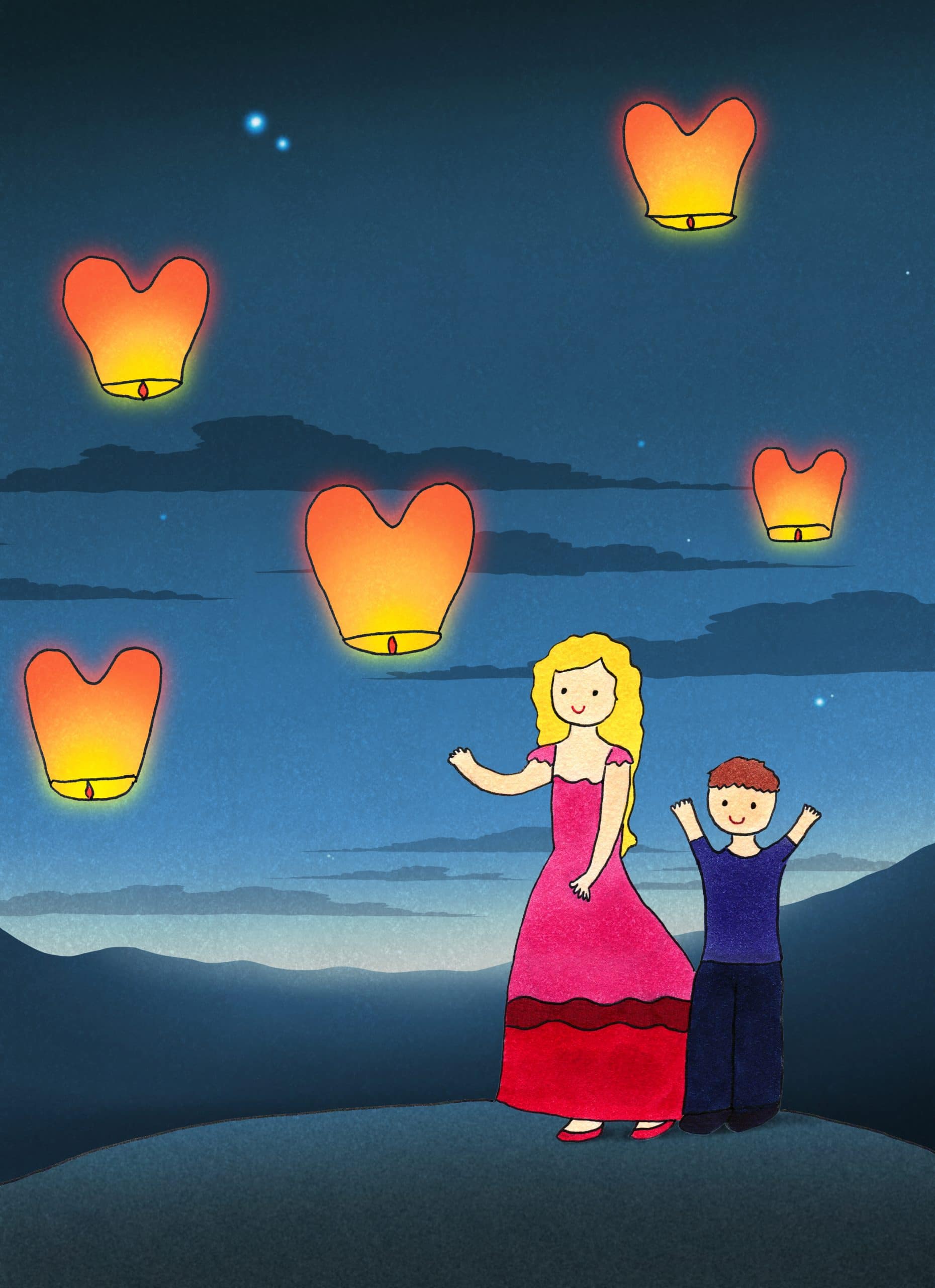 Heart Lanterns Animated eCard