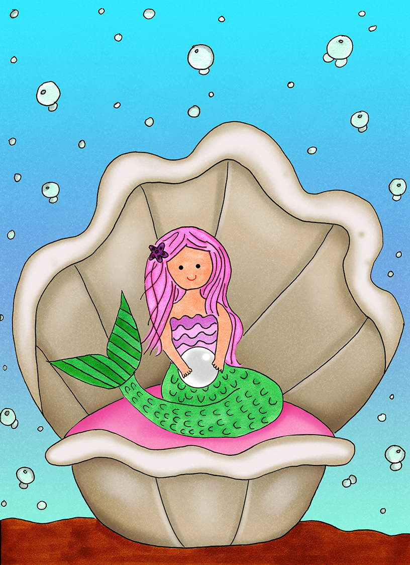 Mermaid Pearl Seashell eCard